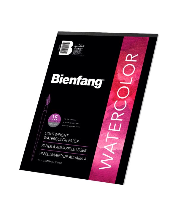 Bloc 15 hojas de papel para acuarela 9" x 12" pulgadas 146 gramos Bienfang