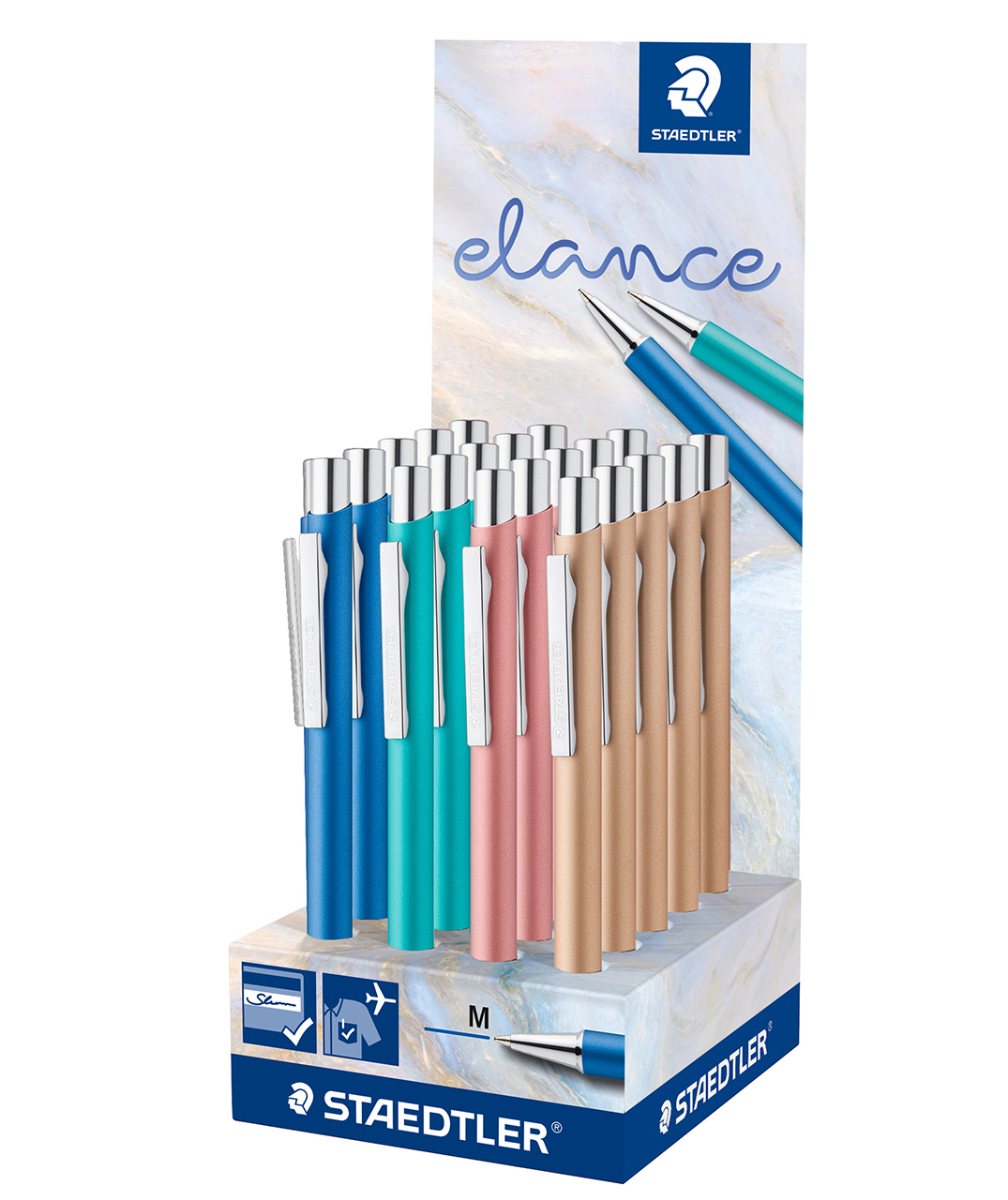 Caja de 20 bolígrafos retráctiles Staedtler elance