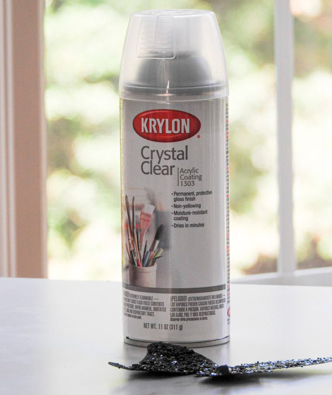 Krylon 1303 Crystal Clear Acrylic 11 oz en mesa