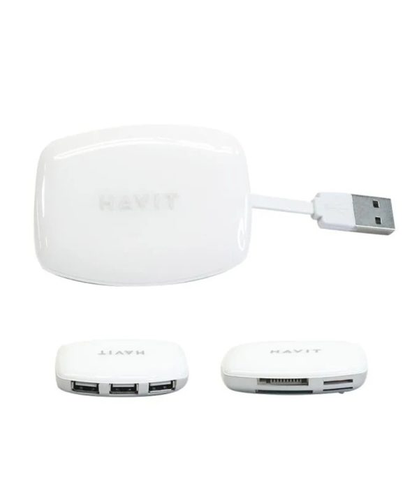 Vistas Adaptador hub para computadora USB 4 Puertos y lector de tarjetas Havit