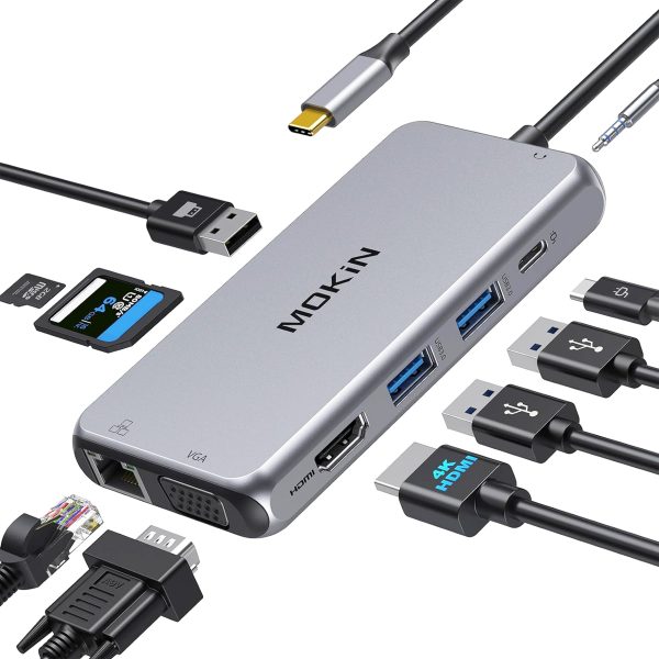 Adaptador multipuerto 10 en 1 USB C tipo C