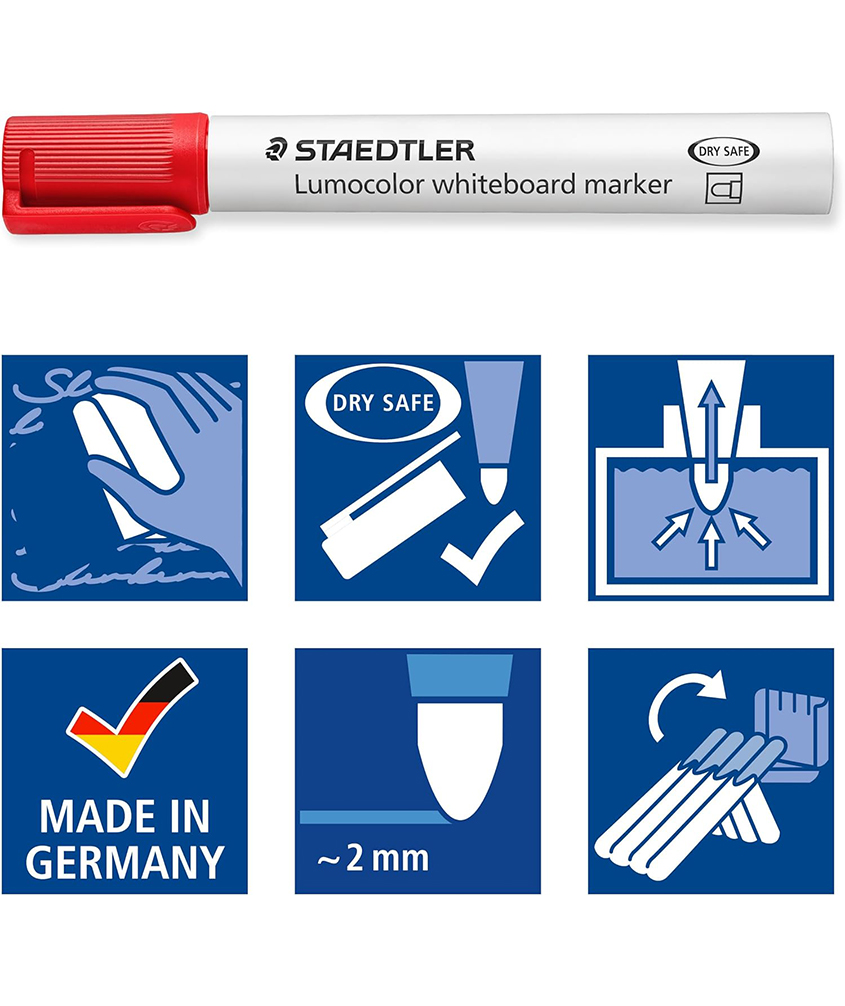 Marcadores para pizarra caja de 10 unidades Lumocolor Staedtler iconos