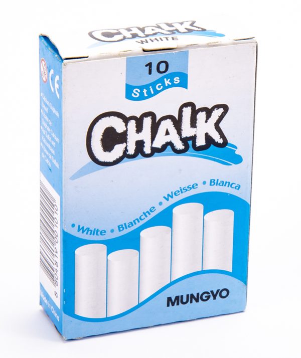 Tiza blanca caja de 10 unidades Chalk Mungyo