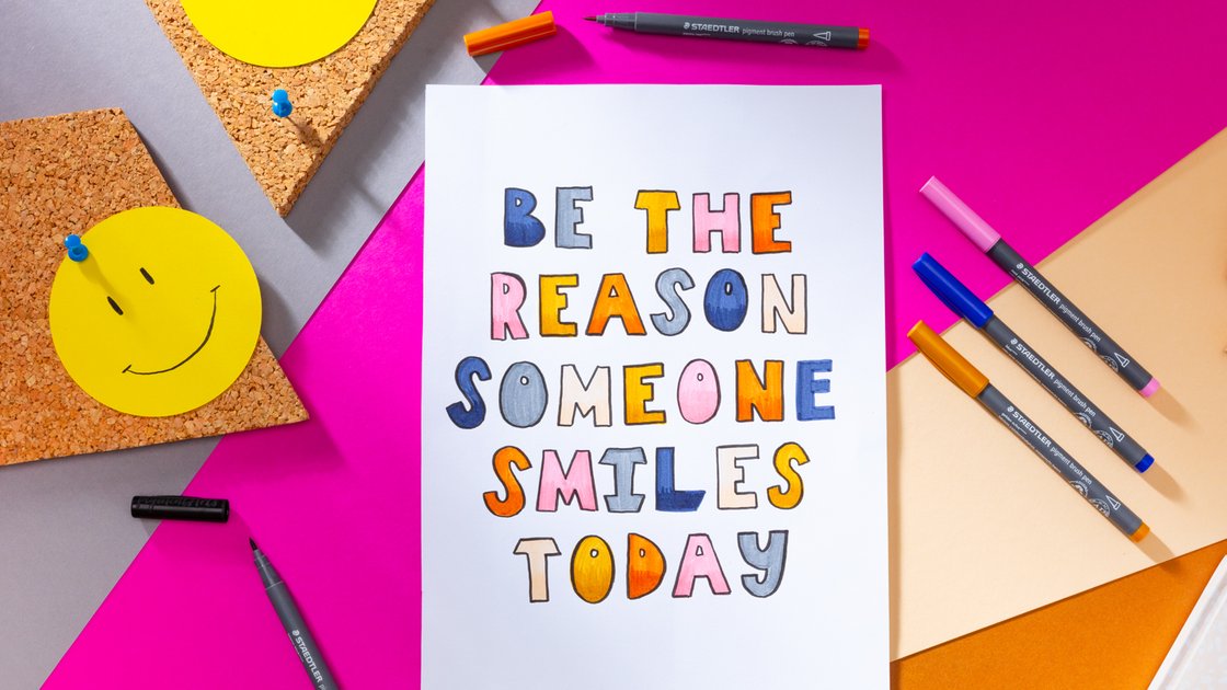 Lettering con la palabra Smile