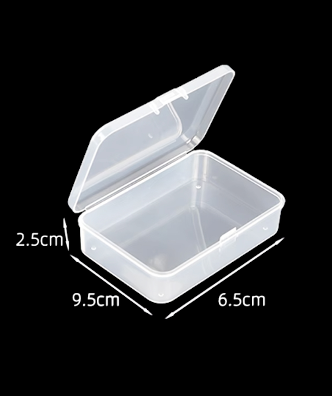 Caja plastica transparente para borrador medidas