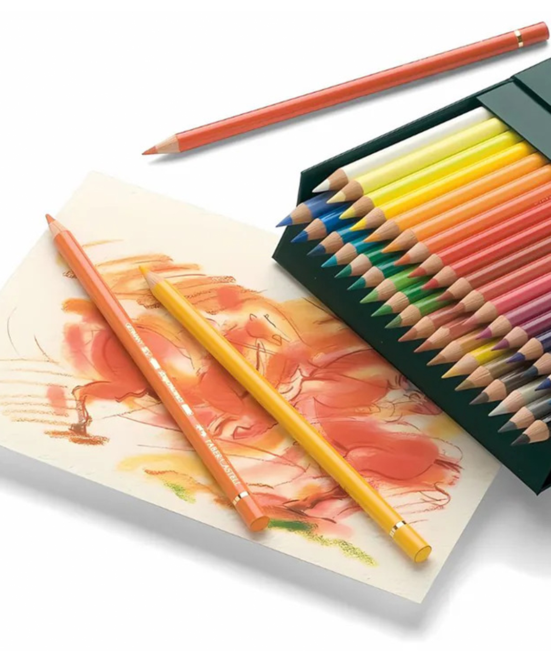 Cajas metálicas lápices de color Faber Castell Polychromos en uso 2