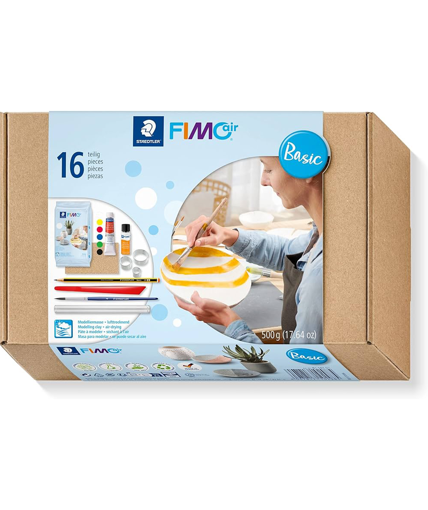 caja del Set 15 piezas pasta para moldear basico FIMO air Staedtler